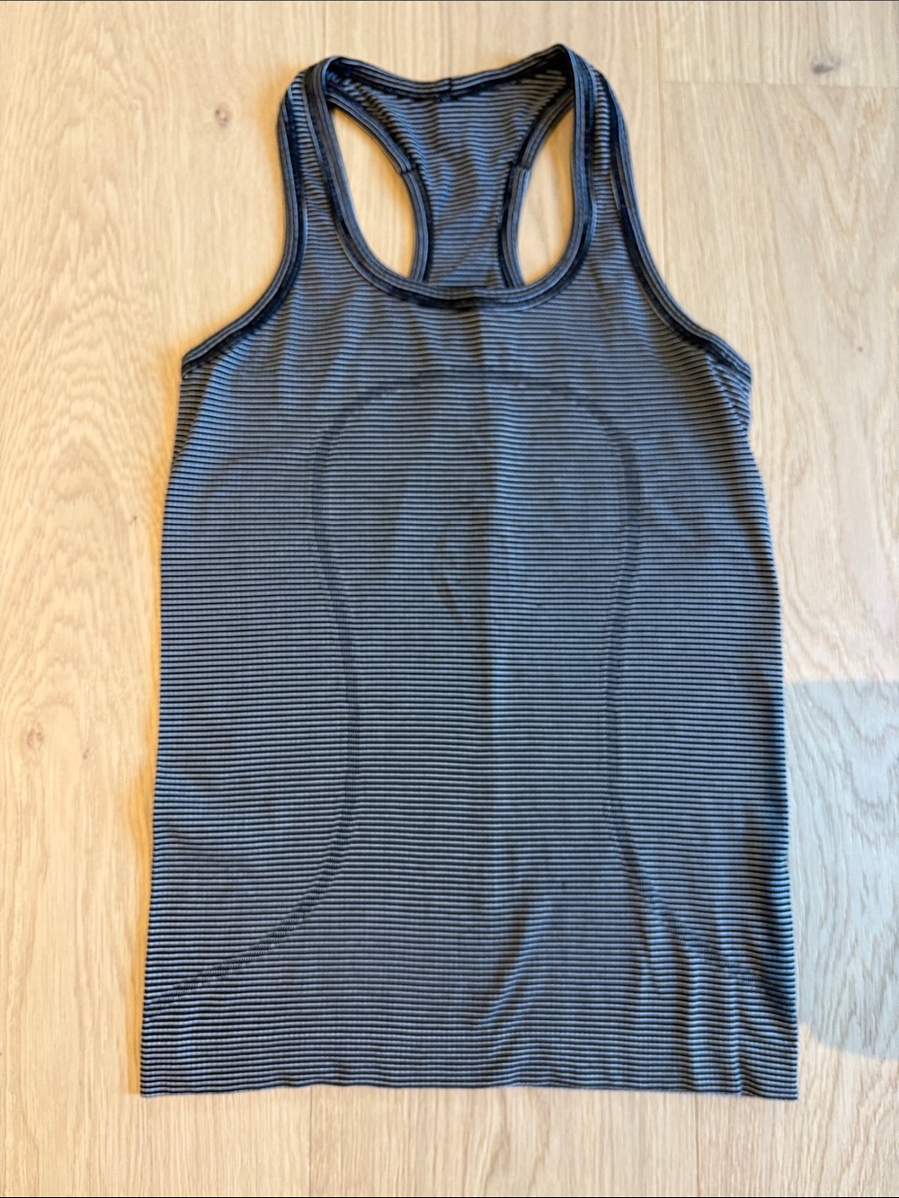 lululemon athletica Black and Gray Striped Racerback Tank